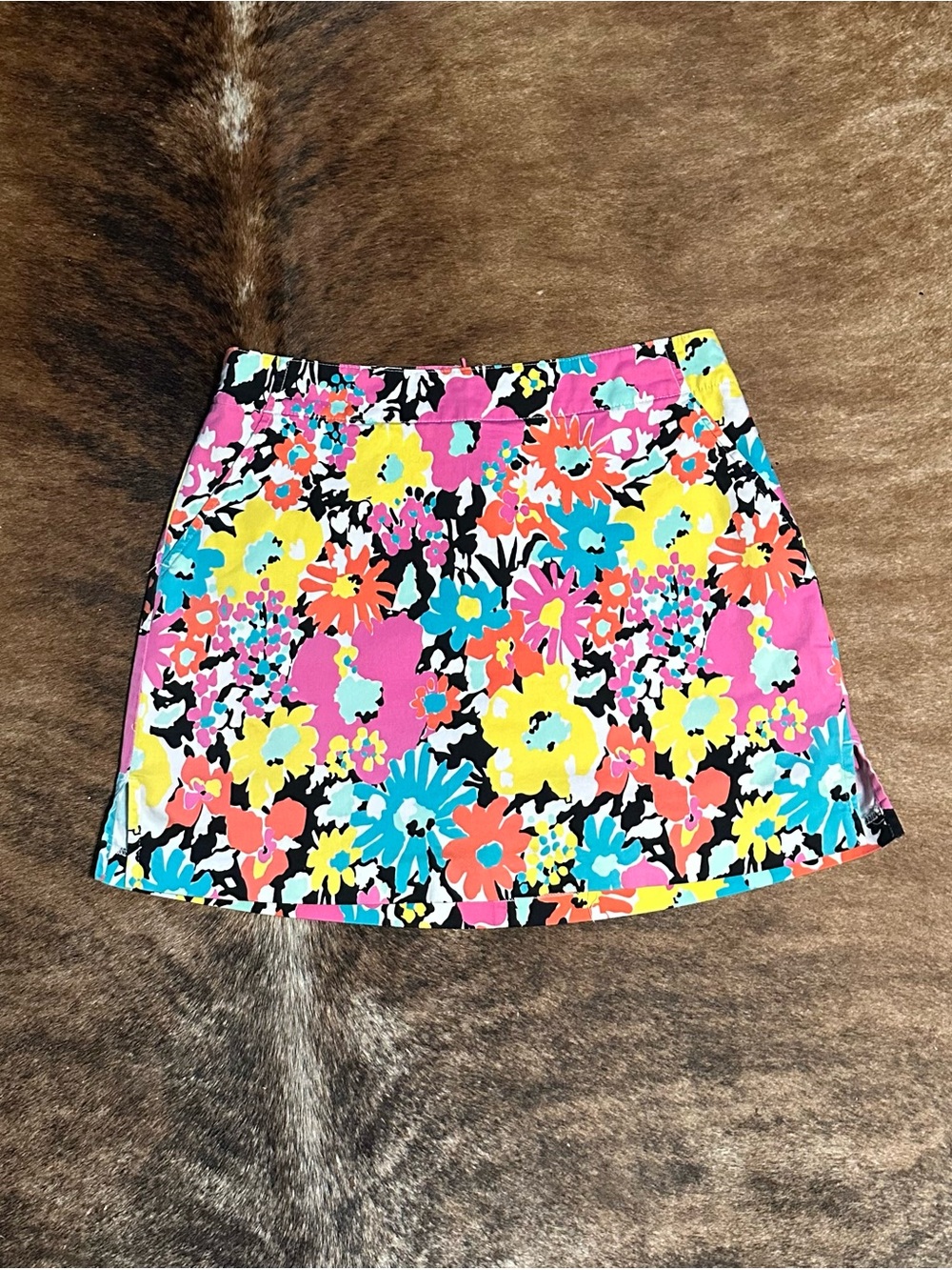 Lady Hagen Pink,Yellow, Black & Blue Floral Golf Skort